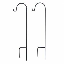 LUMABASE 30 in. Black Shepherd's Hook (2-Count)
