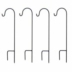 LUMABASE 3 in. x 18 in. Black Metal Shepherd's Hook (4-Pack)