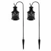 LUMABASE 30.25 in. Black Metal Shepherds Hook with Lantern (2-Count) -Cheap Garden Center Store lumabase shepherd s hooks 91602 64 1000