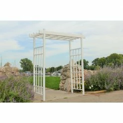 Dura-Trel 72 in. W x 85 in. H x 28 in. D Outside Dimensions Bakersfield Arbor -Cheap Garden Center Store matte dura trel arbors 11197 40 1000