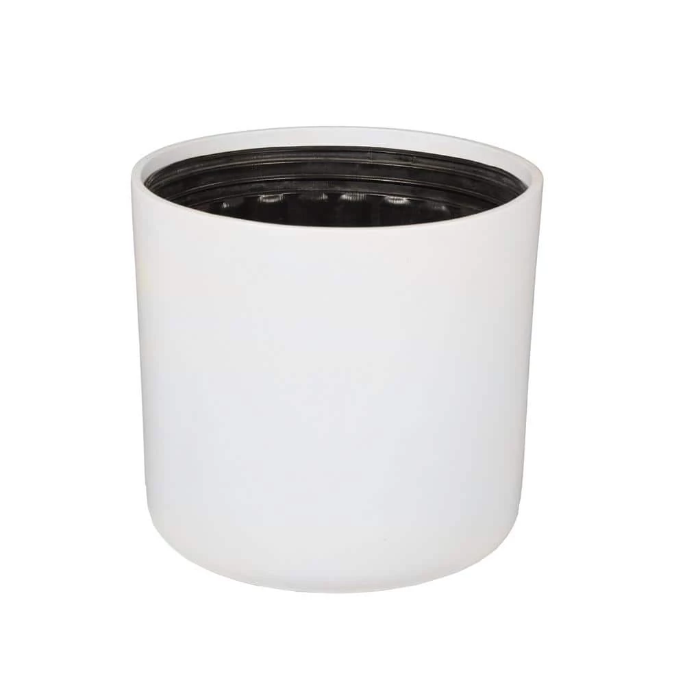 United Nursery 10 in. Matte White Fiberglass Houseplant Decor Pot 4 United Nursery 10 in. Matte White Fiberglass Houseplant Decor Pot - Image 2