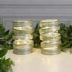 LUMABASE Antique Gold Battery Operated Decor Light with Fairy String Lights (Set of 2) -Cheap Garden Center Store metallics lumabase citronella candles torches 89102 c3 1000