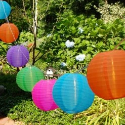 LUMABASE Battery Operated Multi Color String Light with 6 in. Nylon Lanterns (10-Count) -Cheap Garden Center Store multi lumabase citronella candles torches 57701 31 1000