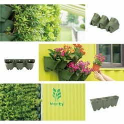 Worth Garden Olive Green Plastic 36-Pockets Self-Watering Vertical-Wall Garden Planters (12 Sets of 3) -Cheap Garden Center Store olive green glossy worth garden vertical garden planters g707a00 c3 1000