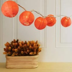 LUMABASE Nylon Lantern String Lights in Orange -Cheap Garden Center Store oranges peaches lumabase citronella candles torches 76201 1f 1000