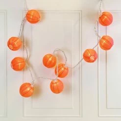 LUMABASE Nylon Lantern String Lights in Orange -Cheap Garden Center Store oranges peaches lumabase citronella candles torches 76201 4f 1000