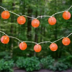 LUMABASE Nylon Lantern String Lights in Orange -Cheap Garden Center Store oranges peaches lumabase citronella candles torches 76201 c3 1000