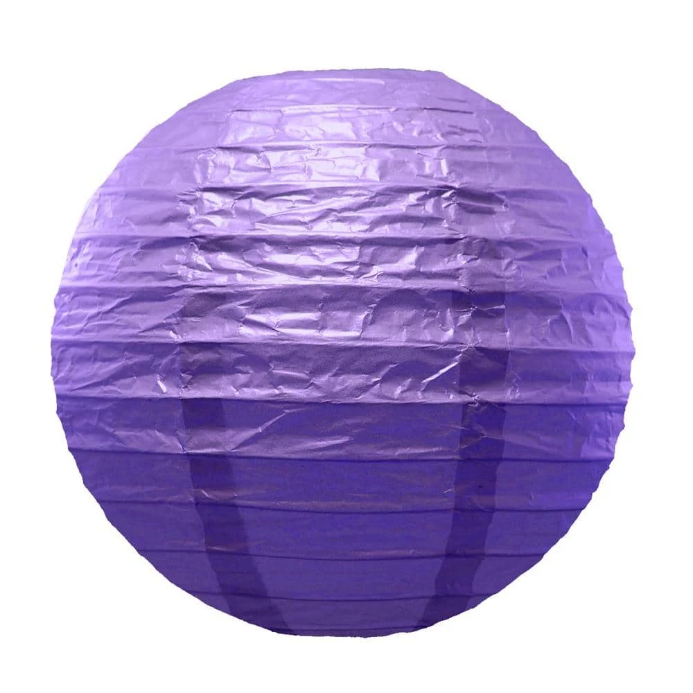 LUMABASE 10 in. Round Purple Paper Lanterns (5-Count) 3 LUMABASE 10 in. Round Purple Paper Lanterns (5-Count)