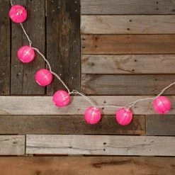 LUMABASE Nylon Lantern String Lights in Fuchsia -Cheap Garden Center Store reds pinks lumabase citronella candles torches 76101 fa 1000