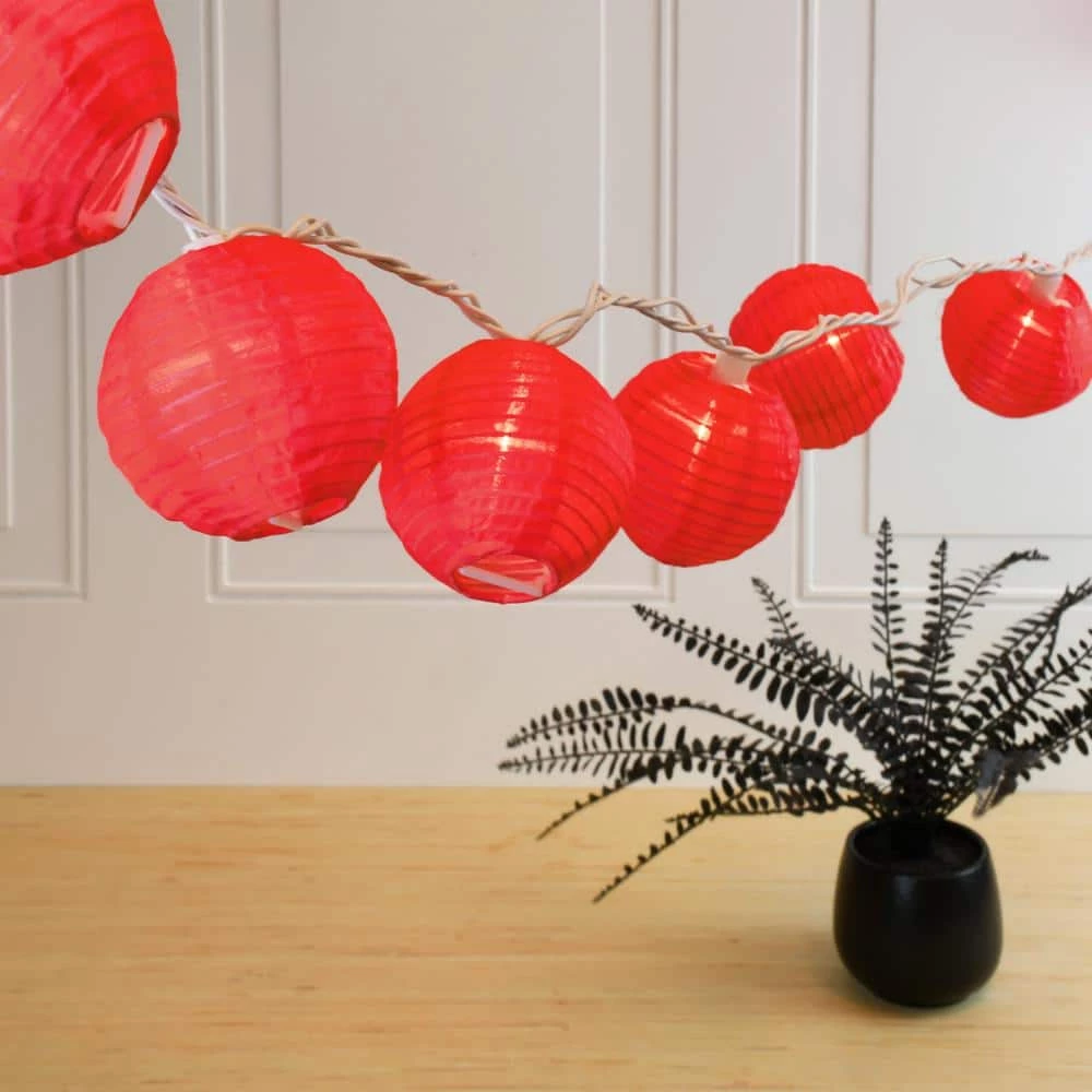 LUMABASE Nylon Lantern String Lights in Red 6 LUMABASE Nylon Lantern String Lights in Red - Image 4