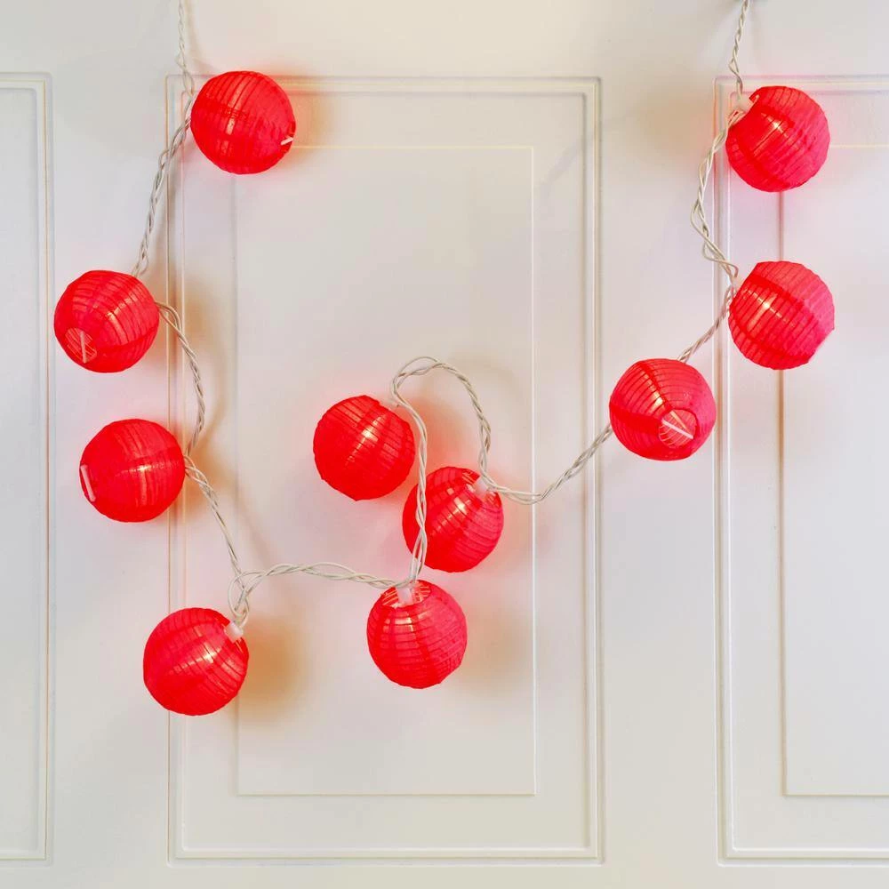 LUMABASE Nylon Lantern String Lights in Red 5 LUMABASE Nylon Lantern String Lights in Red - Image 3