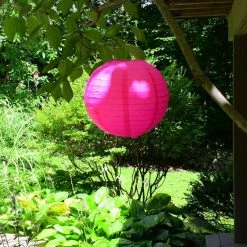 LUMABASE 10 in. Round Fuchsia Paper Lanterns (5-Count) -Cheap Garden Center Store reds pinks lumabase citronella candles torches 78105 1f 1000