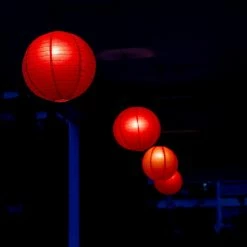 LUMABASE 10 in. Red Round Paper Lanterns (5-Count) -Cheap Garden Center Store reds pinks lumabase citronella candles torches 78405 1f 1000
