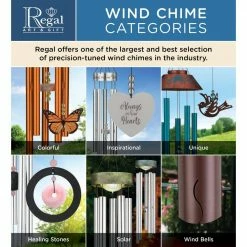 Regal 6 in. Wind Bell - Burgundy -Cheap Garden Center Store regal wind chimes 11439 1f 1000