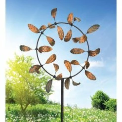 Regal 33 in. Vortex Kinetic Stake - Leaves -Cheap Garden Center Store regal wind spinners 11756 31 1000