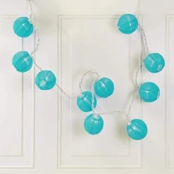 LUMABASE Nylon Lantern String Lights in Turquoise -Cheap Garden Center Store turquoises aquas lumabase citronella candles torches 76501 4f 1000