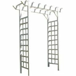 Dura-Trel 64 in. W x 85 in. H x 28 in. D White Vinyl PVC Providence Arbor -Cheap Garden Center Store white dura trel arbors 11178 fa 1000