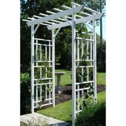 Dura-Trel 85 in. H X 72 in. W White Vinyl PVC Wellington Arbor