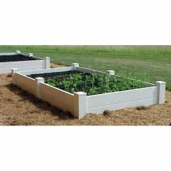 Dura-Trel 96 in. L x 48 in. W x 14 in. H White Vinyl 2-Level Raised Garden Bed Bed