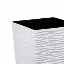 Worth Garden 11 in. W x 22 in. H White Plastic Tall Rectangular Planter (2-Pack) -Cheap Garden Center Store white matte worth garden plant pots g816a05 44 1000