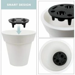 Worth Garden 12 in. Dia x 12 in. H White Self-Watering Plastic Round Planter Pots with Liners (2-Pack) 12 Worth Garden 12 in. Dia x 12 in. H White Self-Watering Plastic Round Planter Pots with Liners (2-Pack) -Cheap Garden Center Store white smooth worth garden plant pots g728a03 44 1000