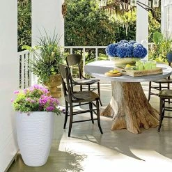 Worth Garden 14 in. Dia x 21 in. H White Plastic Round Tall Planter (2-Pack) -Cheap Garden Center Store white worth garden plant pots g944a02 4f 1000