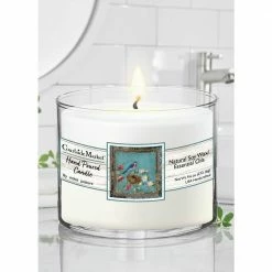 Courtside Market Feather Chic I Circular Candle Glass 9.6 oz.