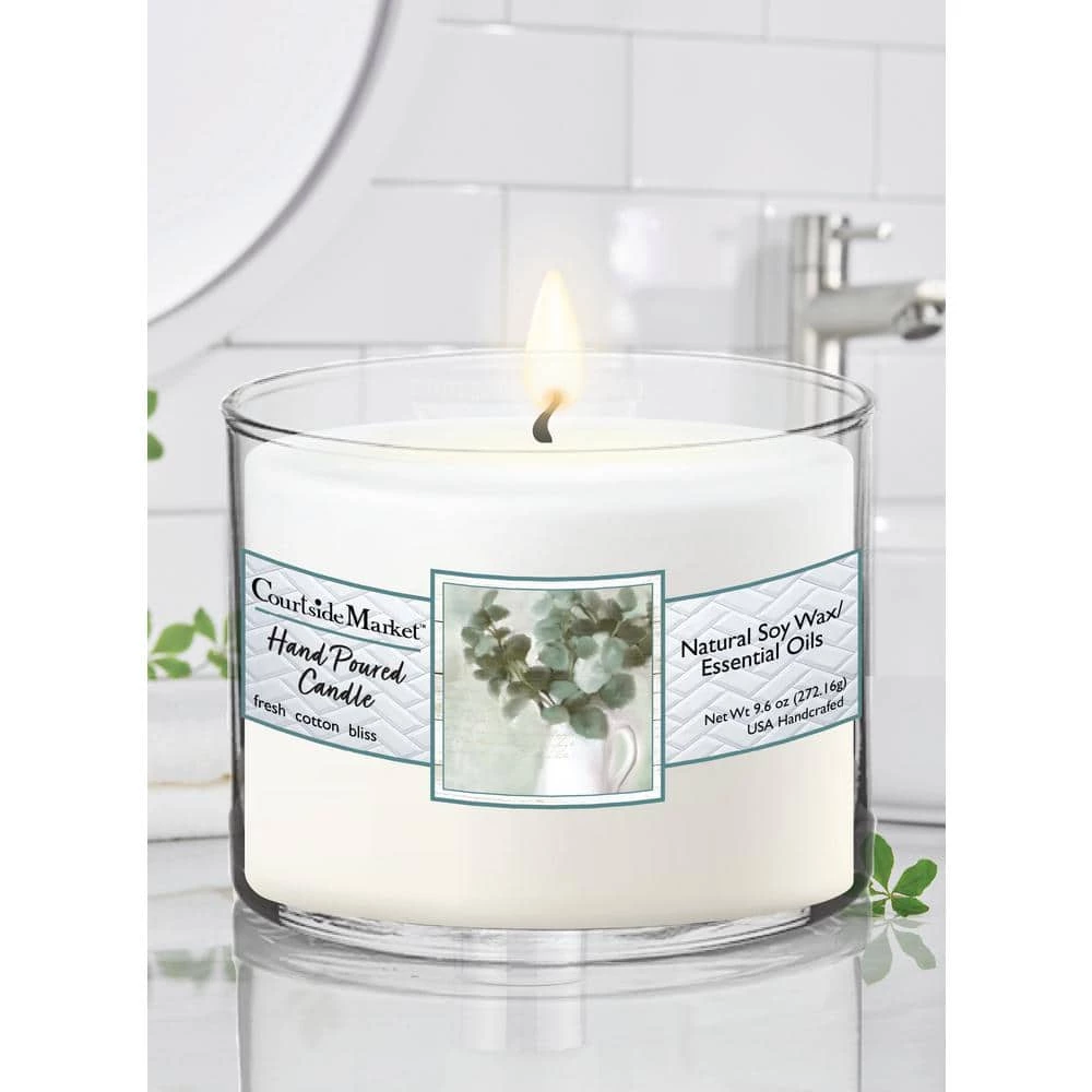 Courtside Market Eucalyptus Circular Candle Glass 9.6 oz. 3 Courtside Market Eucalyptus Circular Candle Glass 9.6 oz.