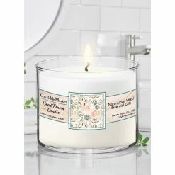 Courtside Market Floral Peach Circular Candle Glass 9.6 oz.