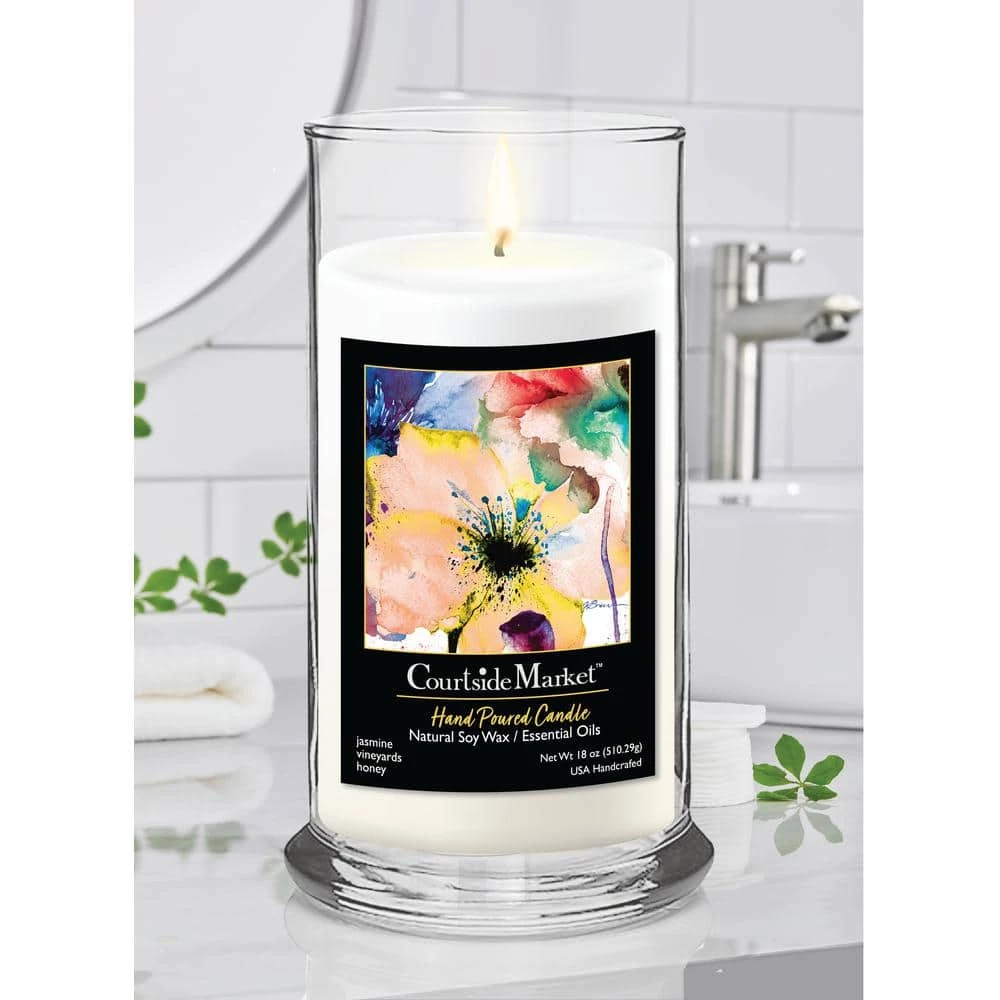 Courtside Market Color-flowers II Status Candle Glass 18 oz. 3 Courtside Market Color-flowers II Status Candle Glass 18 oz.
