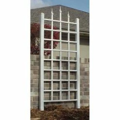 Dura-Trel 64 in. x 28 in. White Vinyl PVC Camelot Trellis -Cheap Garden Center Store whites dura trel garden trellises 11140 4f 1000