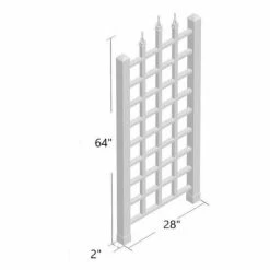 Dura-Trel 64 in. x 28 in. White Vinyl PVC Camelot Trellis -Cheap Garden Center Store whites dura trel garden trellises 11140 c3 1000