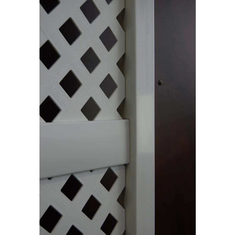 Dura-Trel 62 in. x 28 in. White Vinyl PVC Sunburst Trellis with White Lattice 5 Dura-Trel 62 in. x 28 in. White Vinyl PVC Sunburst Trellis with White Lattice - Image 3
