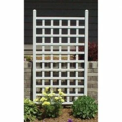 Dura-Trel 66 in. x 35 in. White Vinyl PVC Country Garden Trellis