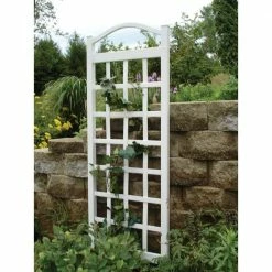 Dura-Trel 76 in. x 28 in. White Vinyl PVC Cambridge Trellis