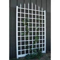 Dura-Trel 96 in. x 57 in. White Vinyl PVC Winchester Trellis