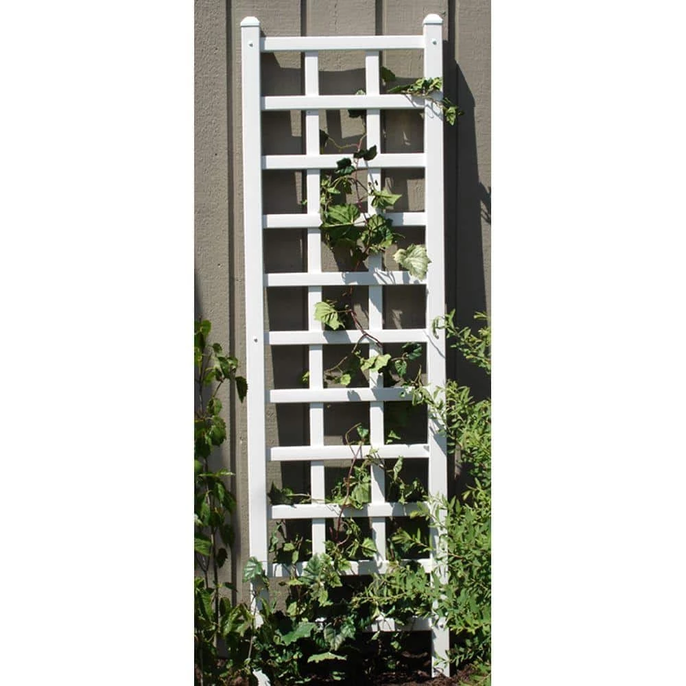 Dura-Trel 75 in. x 22 in. White Vinyl PVC Providence Trellis 3 Dura-Trel 75 in. x 22 in. White Vinyl PVC Providence Trellis