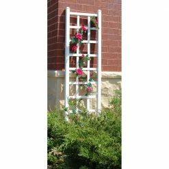 Dura-Trel 75 in. x 22 in. White Vinyl PVC Elmwood Trellis