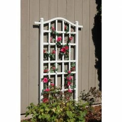 Dura-Trel 75 in. x 35 in. White Vinyl PVC Melrose Trellis