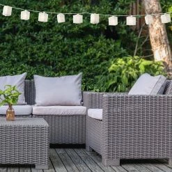 LUMABASE Electric String Lights 2.5 in. x 2.5 in. White Nylon Square Lantern -Cheap Garden Center Store whites lumabase citronella candles torches 29001 fa 1000