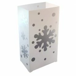 LUMABASE 10 in. Snowflake Plastic Luminaria Lanterns (Set of 10)