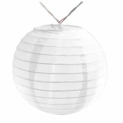 LUMABASE Battery Operated String Light with 6 in. Nylon Lanterns in White (10-Count)