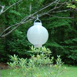 LUMABASE 8 in. Solar White Nylon Round Lantern (3-Pack) -Cheap Garden Center Store whites lumabase citronella candles torches 71503 31 1000