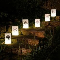 LUMABASE LumaLite Snowflake Luminaria Kit (6-Count) -Cheap Garden Center Store whites lumabase citronella candles torches 77306 4f 1000
