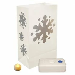 LUMABASE 11 in. Battery Operated Snowflake Luminaria Kit (Set of 12)