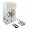 LUMABASE Remote Control Battery Operated LED Luminaria Kit - Snowflake (6 count) -Cheap Garden Center Store whites lumabase citronella candles torches 82906 64 1000