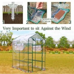 Worth Garden 5.5 ft. L x 4 ft. W Green 3-Tier 12-Shelf Walk-In Transparent Covered Greenhouse -Cheap Garden Center Store worth garden portable greenhouses g305a00 fa 1000
