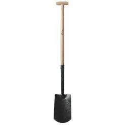Worth Garden 47 in. Wood Handle Curve Edge Carbon Steel Spade Shovel