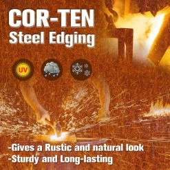 Worth Garden 40 in. x 5.5 in. 14-Gauge COR-TEN Steel Landscape Edging (6-Pack) -Cheap Garden Center Store yellow rust worth garden metal edging k649b01 1f 1000