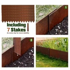 Worth Garden 40 in. x 5.5 in. 14-Gauge COR-TEN Steel Landscape Edging (6-Pack) -Cheap Garden Center Store yellow rust worth garden metal edging k649b01 4f 1000